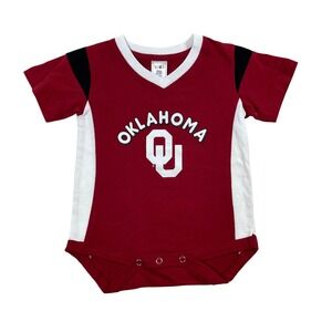 Oklahoma Sooners OU Baby Onesie Bodysuit Crimson White Black Infant 3 -6M